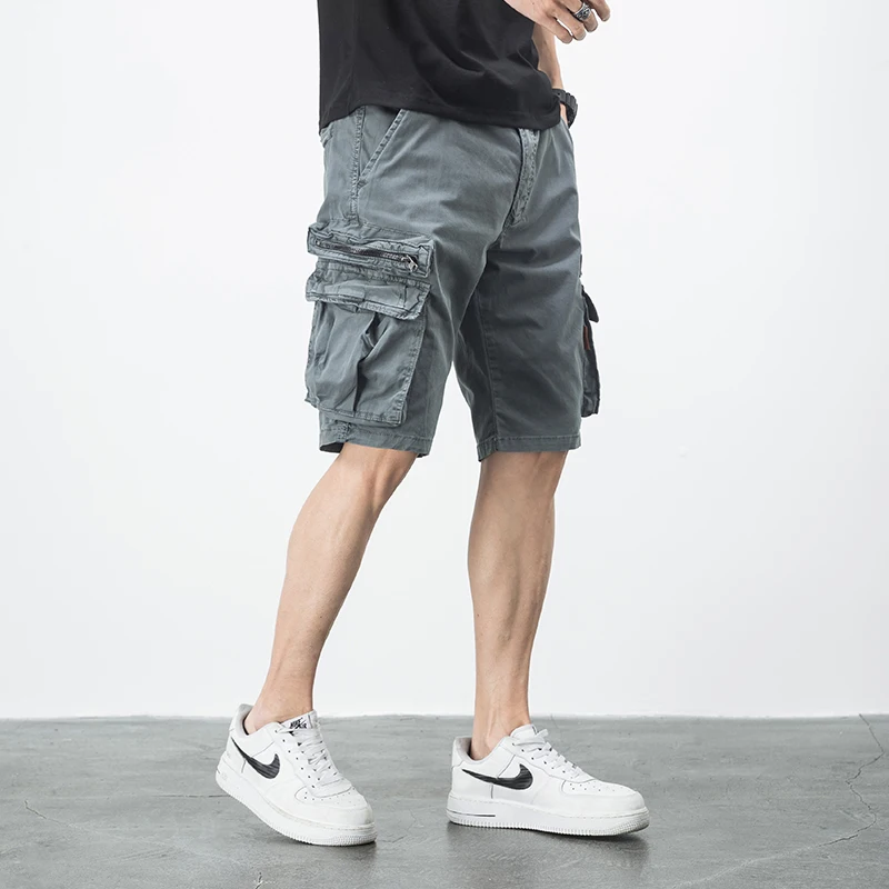 Мужские шорты-карго с боковыми карманами в стиле хип-хоп