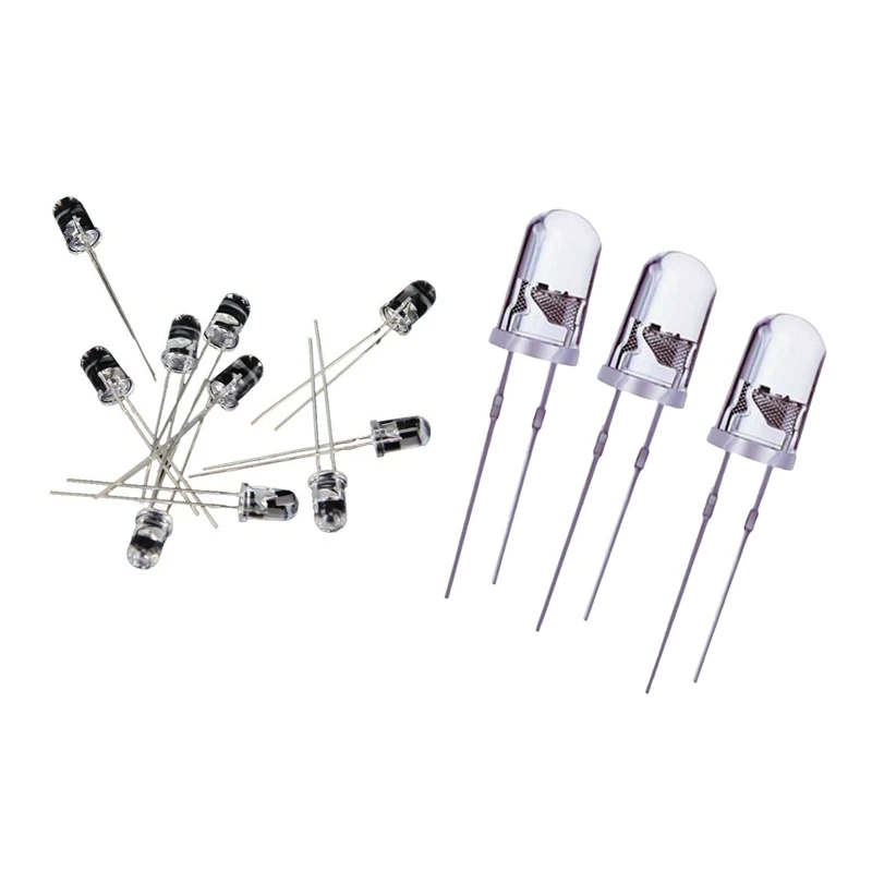 

10Pcs 5Mm IR LED Infrared Light Emitting Diode & 100Pcs 5Mm Round Purple Uv Led Diode Led Light Lamp Purple Color