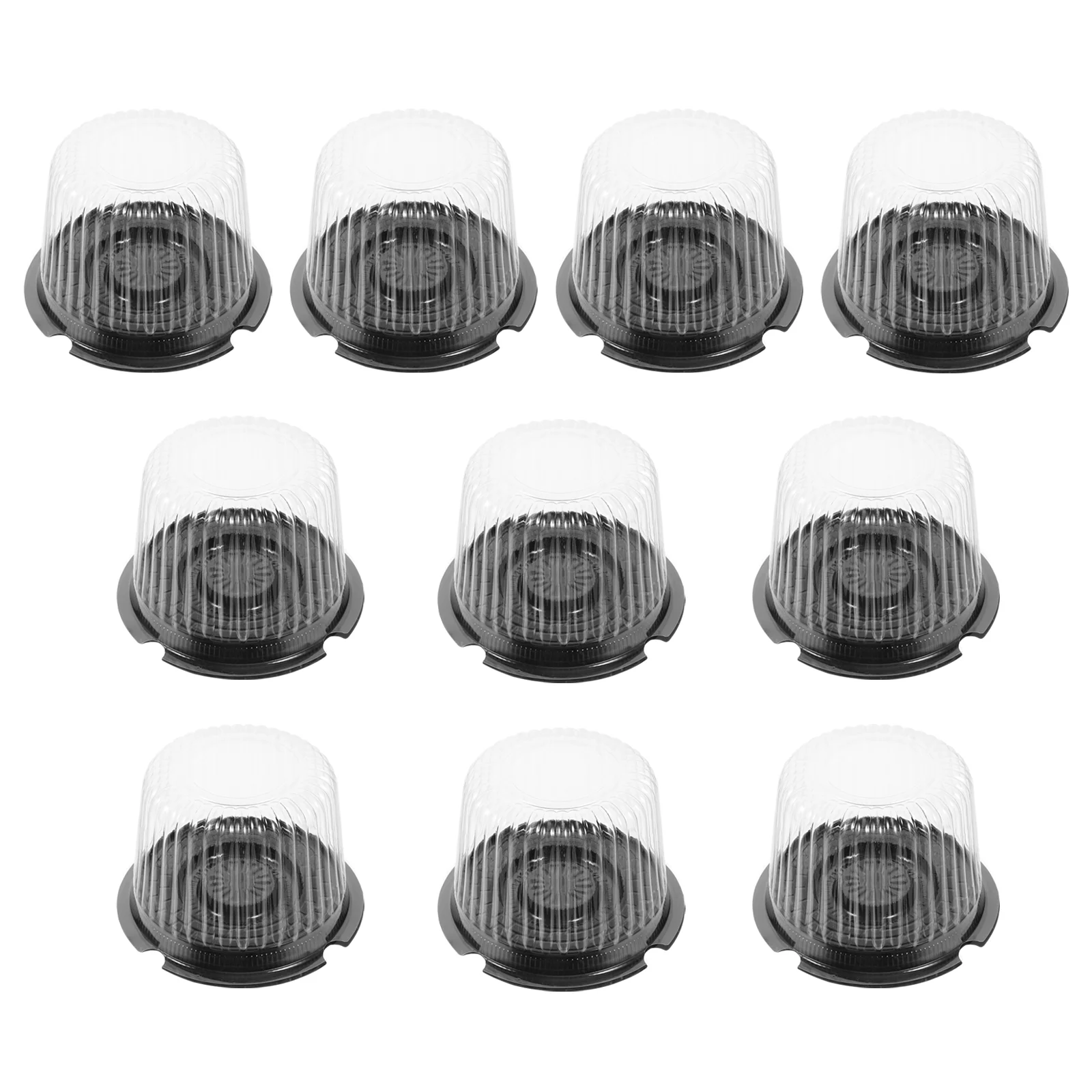 

Cake Boxes Box Containers Mini Carriercontainer Lids Dome Cupcake Clearcarriers Cheesecake Disposable Slice Transport Round