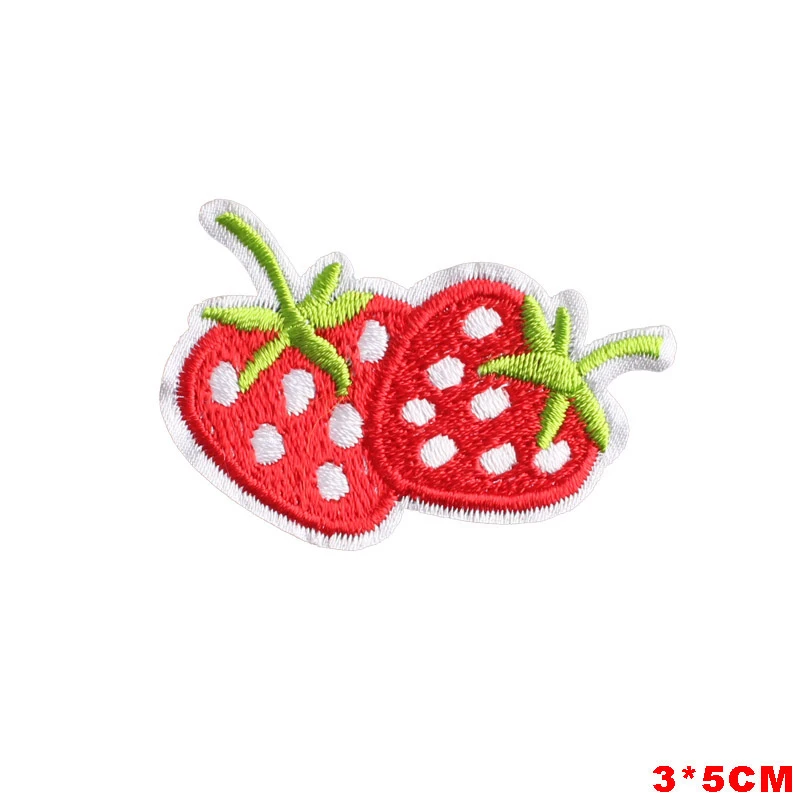 Фруктовые клубничные наклейки на одежду вишня виноград DIY вышивка полосы одежда пайетки аппликация из ткани.