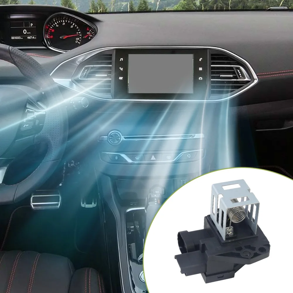 Фото Для Peugeot 308 2014 2015 2016 2017 2018 2019 резистор вентилятора охлаждения радиатора с 4 + 2 контактами 1267J6 1267J4 9662872380 9663558880 №4