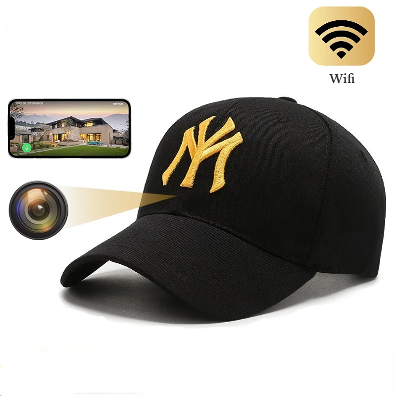 

1080P Full HD Wireless WIFI Mini Camera Baseball Cap Camera Sports Outdoor Camera Bike Ride Recorder Support Remote View Hat Cam