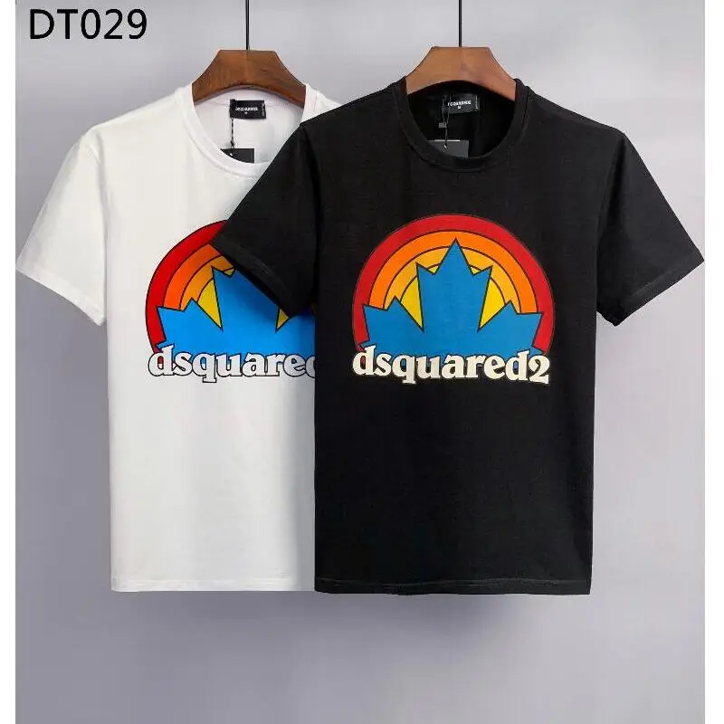 

DSQUARED2 Men's Round Neck Fashion City Letter Print Classic Slim T-shirt Short-sleeved Trend DT029