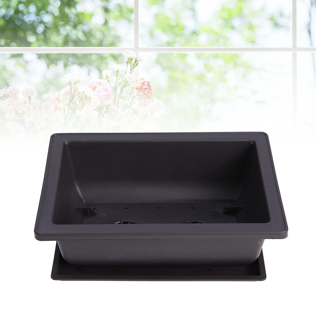 

3 PCS Rectangular Planter Plastic Garden Pot Outdoor Pots Plastic Succulents Pots Window Planter Rectangular Flower Pots Vase