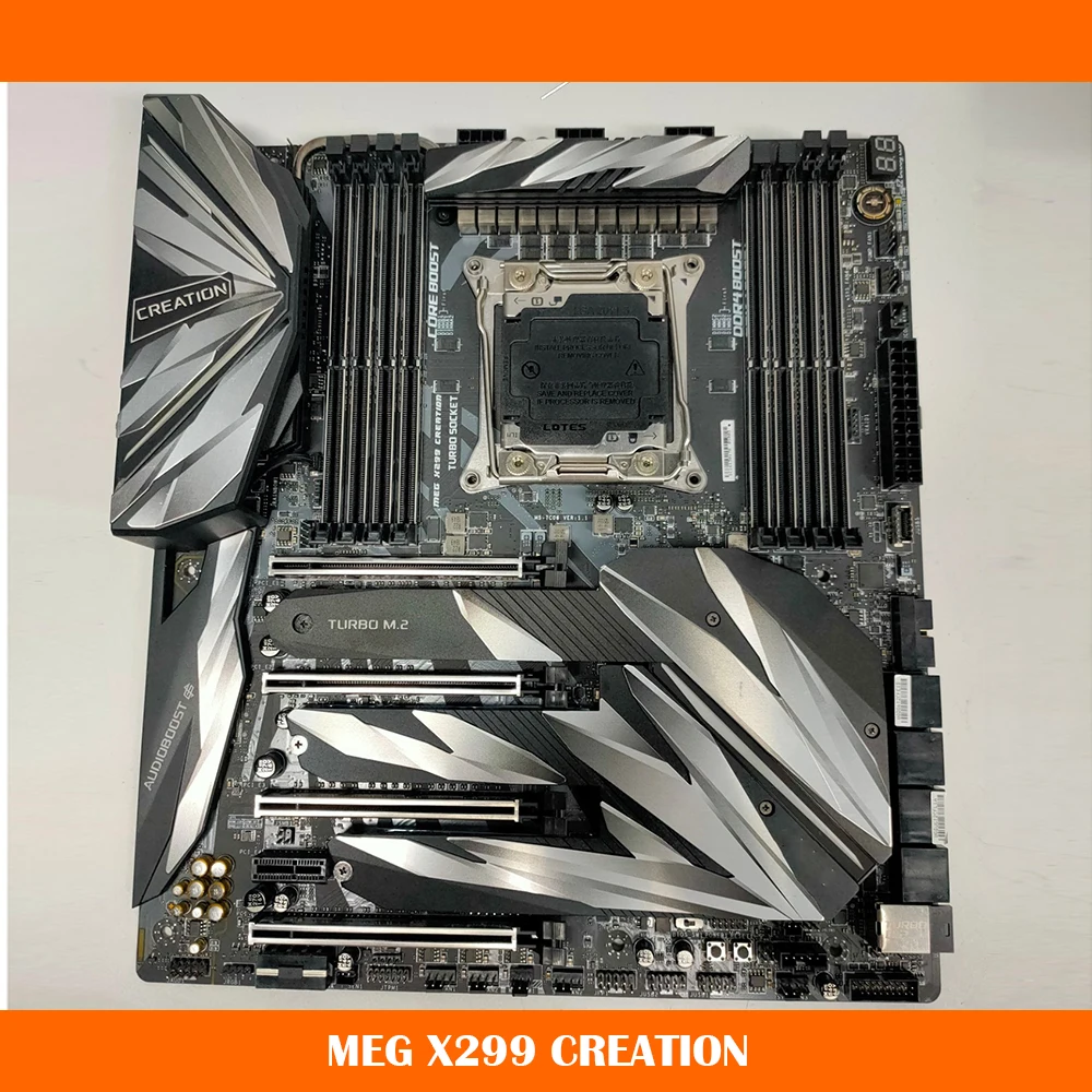 

MEG X299 CREATION For Msi LGA2066 DDR4 M.2*3 SATA3 USB3.1 Gen2 E-ATX Desktop Motherboard High Quality Work Fine