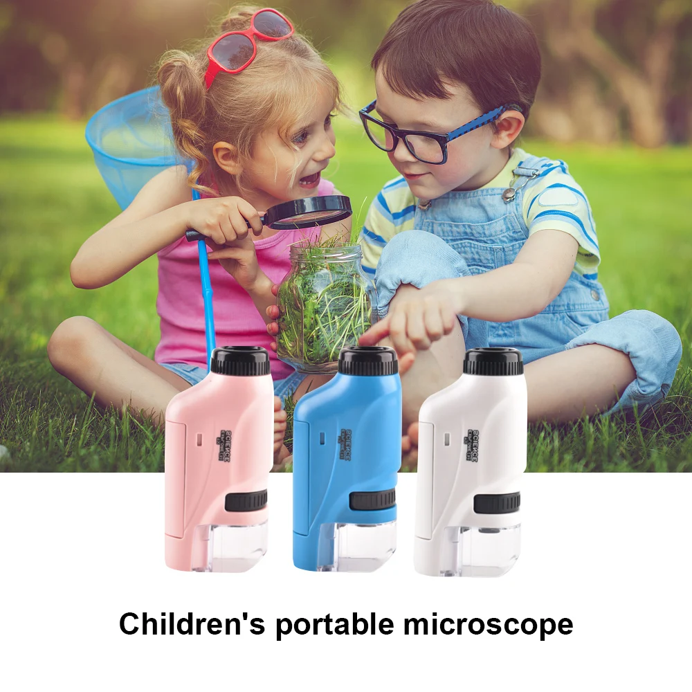 

Handheld Biological Microscope Camera Kit Lab Magnifier LED Light 60X-120X Loupe School Science Educational Toys For Children