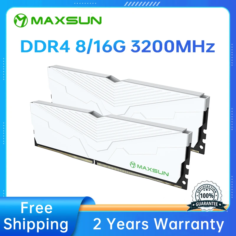 ОЗУ MAXSUN белая для электронных спортивных игр, DDR4, 8 ГБ, 16 ГБ ...
