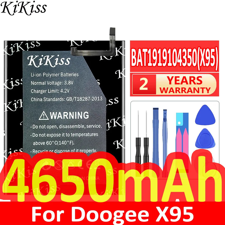

KiKiss BAT1919104350 (X95) 4650mAh Battery For Doogee X95 X 95 Batteries + Free Tools