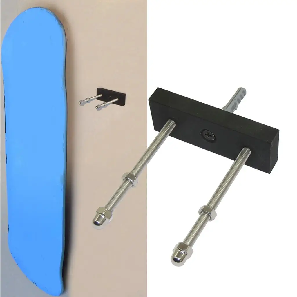 2x Acrylic Skateboard Aluminum Alloy Wall Mount Longboard Skis Decks Display  Bedroom Garage Rack Holder Organizer