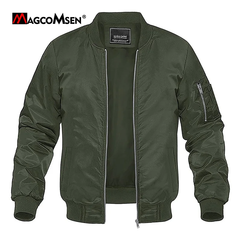 

Lightweight Men's Bomber Jackets Summer Autumn Full Zip Windproof Coats Baseball Jacket