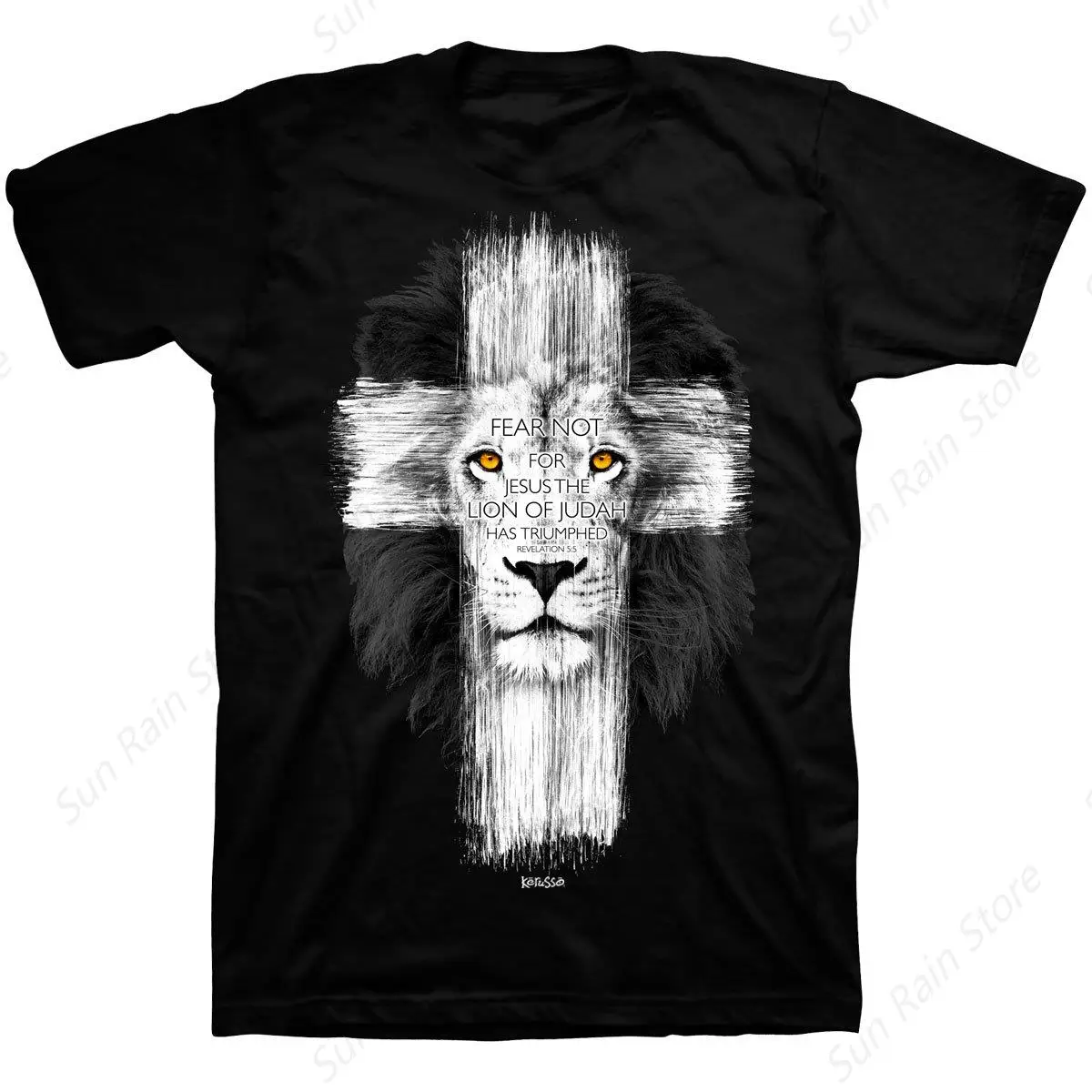 Винтажная футболка с изображением Льва Креста христианского Иисуса льва из