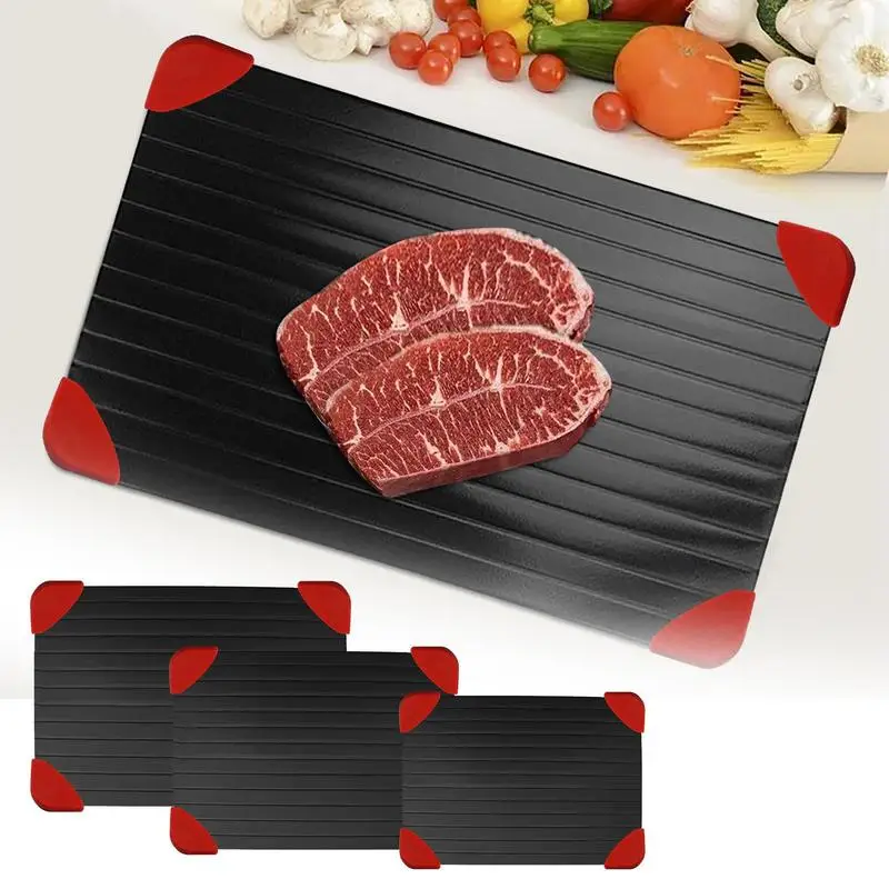 

Поднос для размораживания замороженных продуктов, поднос для быстрого размораживания мяса, стейка, замороженная еда, фотопанель с 4 резинов...