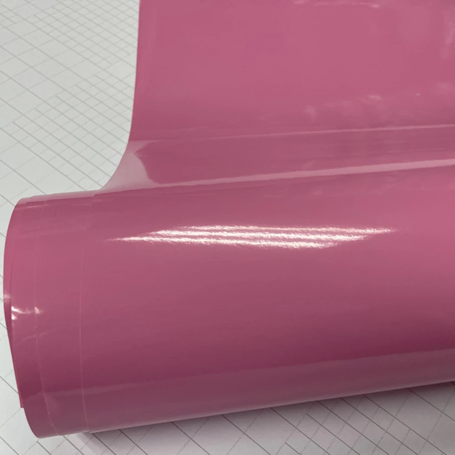 Самоклеящаяся глянцевая розовая виниловая пленка премиум класса размером 10/20/30/40/50x152 см для автомобильной наклейки и обертывания с возможностью удаления воздуха бесплатно.