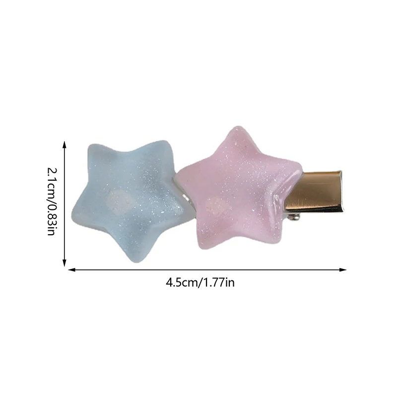 Заколка для волос в виде пятиконечной звезды Милая блестящая заколка с