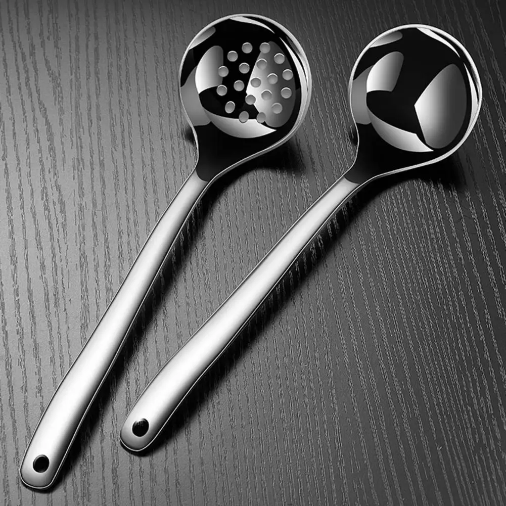 

Soup Reliable Soup Spoon Universal Stainless Steel Soup Ladle with Ergonomic Handle Household Supplies Kitchen Tools
