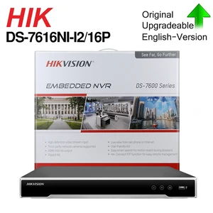Hikvision POE NVR DS-7616NI-I2/16P 16CH H.265 12mp POE NVR for IP Camera Support Two way Audio Hik -CONNECT