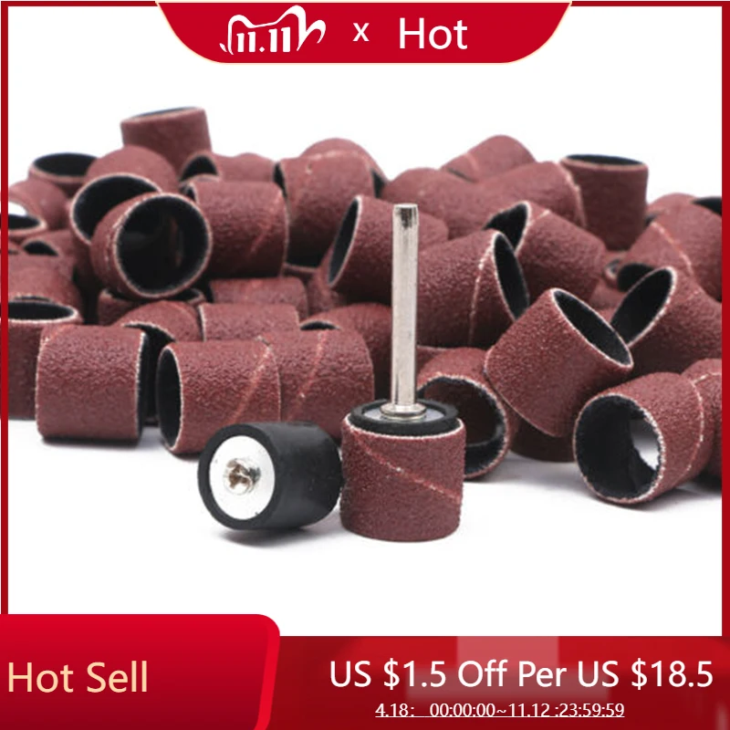 

Абразивный шлифовальный барабан, 100 шт., 1/2 рукава, шлифовальная машинка, дрель, набор из 120 Грита, вращающийся инструмент