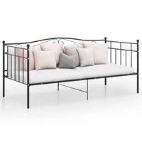 sofa bed frame black metal 90x200 cm