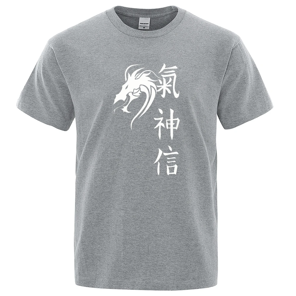 

Spiritual Dragon White Anime Printing T Shirts Men Fashion Brand t-Shirt Loose Summer Breathable T Shirts Oversize Crewneck Tops