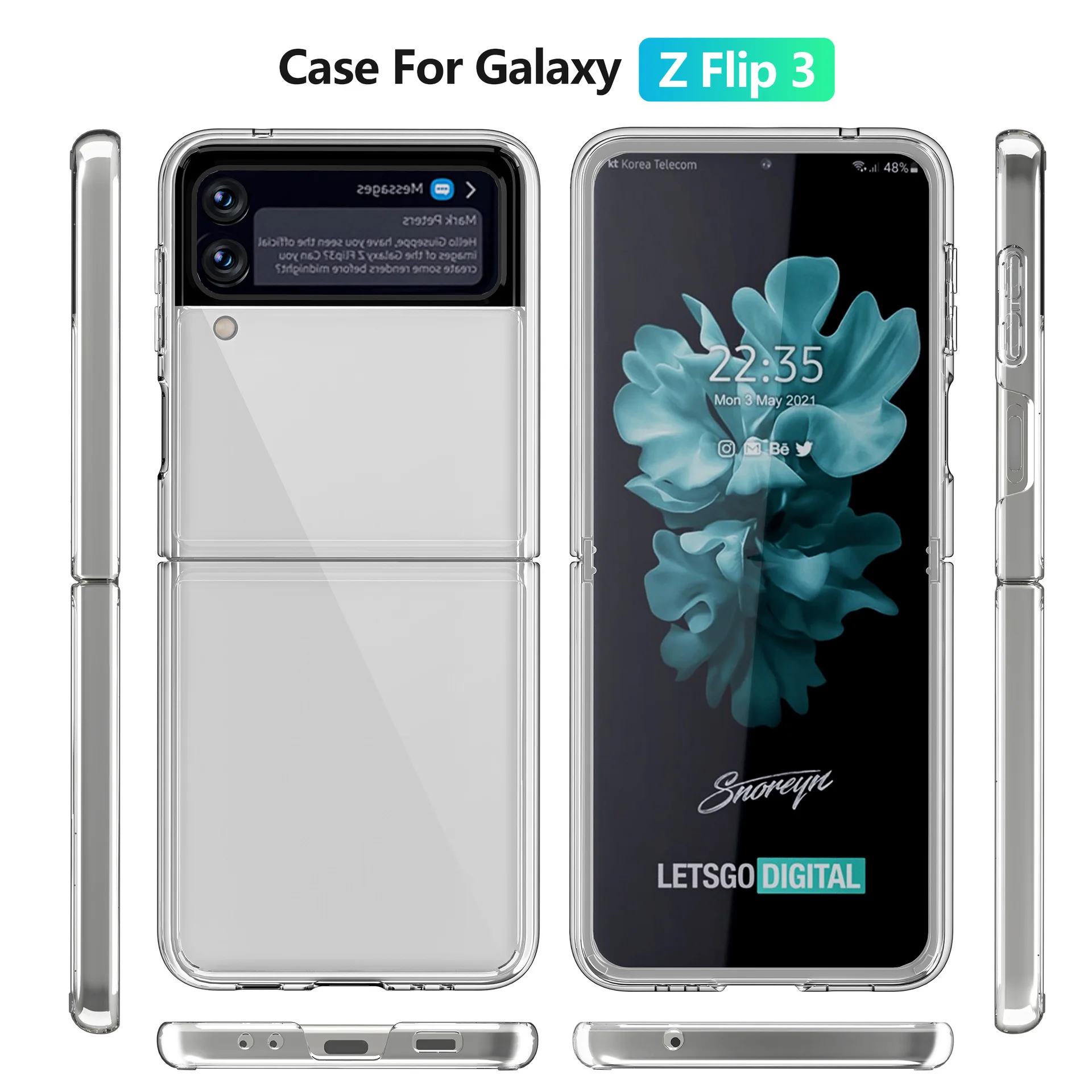 

Чехол для Galaxy Z Flip 3 5G Прозрачный Жесткий ПК противоударный чехол для Samsung Galaxy Z Flip 4 противоударный чехол для телефона