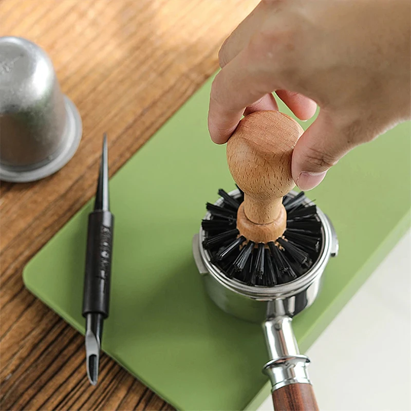 

Coffee Brush Grinder Machine Cleaning Brush Horse Hair Wood Dusting Brush