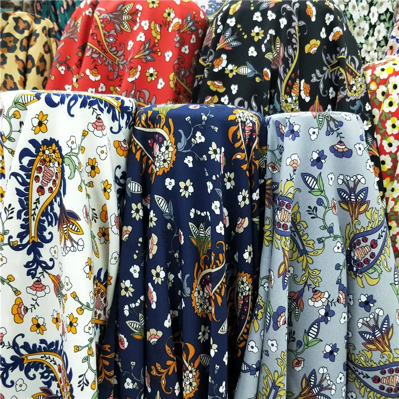 

Printed Impervious Fabric for Dress Cashew Flower Sling Shirt Square Silk Scarf Hanging Handmade Jewelry Ethnic Style for Sewing