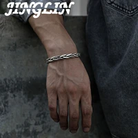 925 sterling silver twisted woven bracelet man women neutral retro thai original handmade exquisite unique opening bangle gift