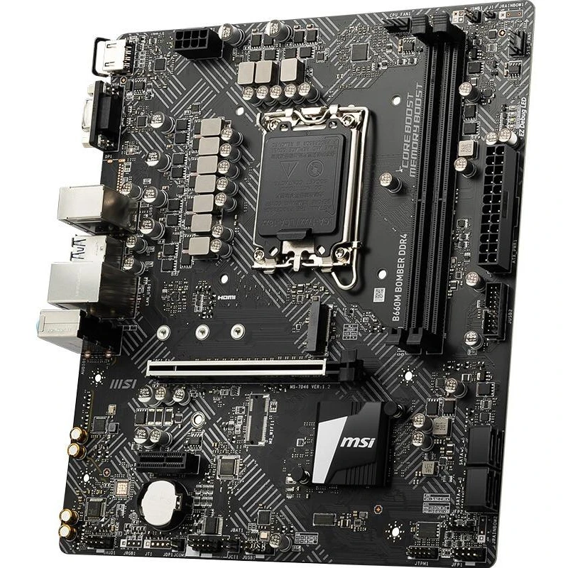 

M-S-I B660M Bomber WIFI DDR4 atx PC Gaming Mainboard Supports dual-channel DDR4 4600 12th Generation Core motherboard