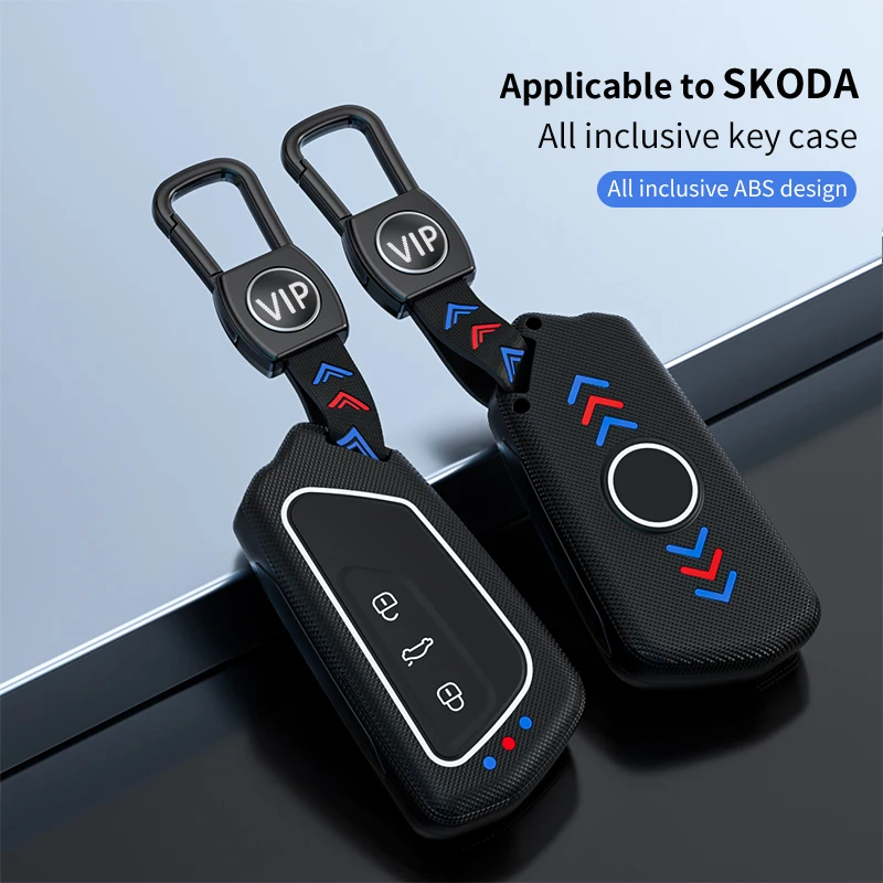 Car ABS Key Case Cover Holder Chain For Volkswagen Golf 8 Mk8 2020 For Skoda Octvia 3 Car Interior Accessories images - 6