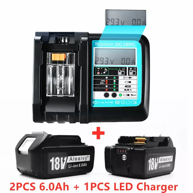 

2022 NEW BL1860 Rechargeable Battery 18 V 6000mAh Lithium ion for Makita 18v Battery BL1840 BL1850 BL1830 BL1860B LXT400+Charger