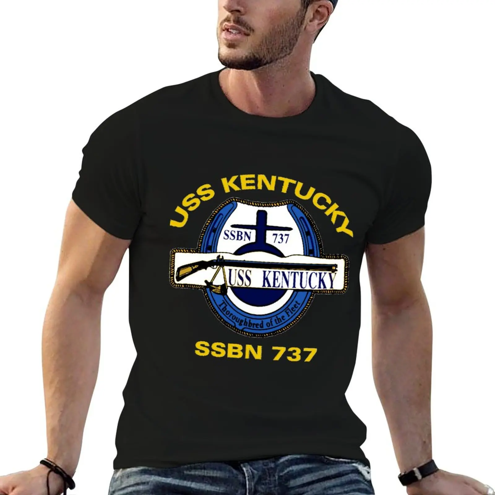 Фото Футболка USS Kentucky (SSBN-737) Gold Crew, мужская футболка из хлопка, высококачественная хлопковая футболка, мужская футболка №1