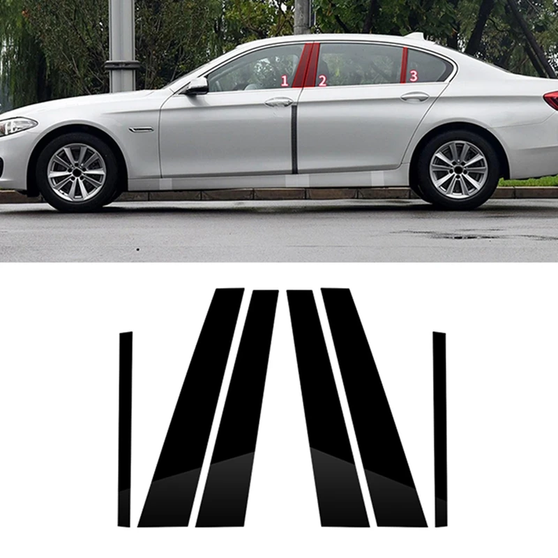

Автомобильная дверь, окно, колонка BC, столб, отделка, наклейка для ПК для BMW- 5 серии F10 2011-2017, черные аксессуары