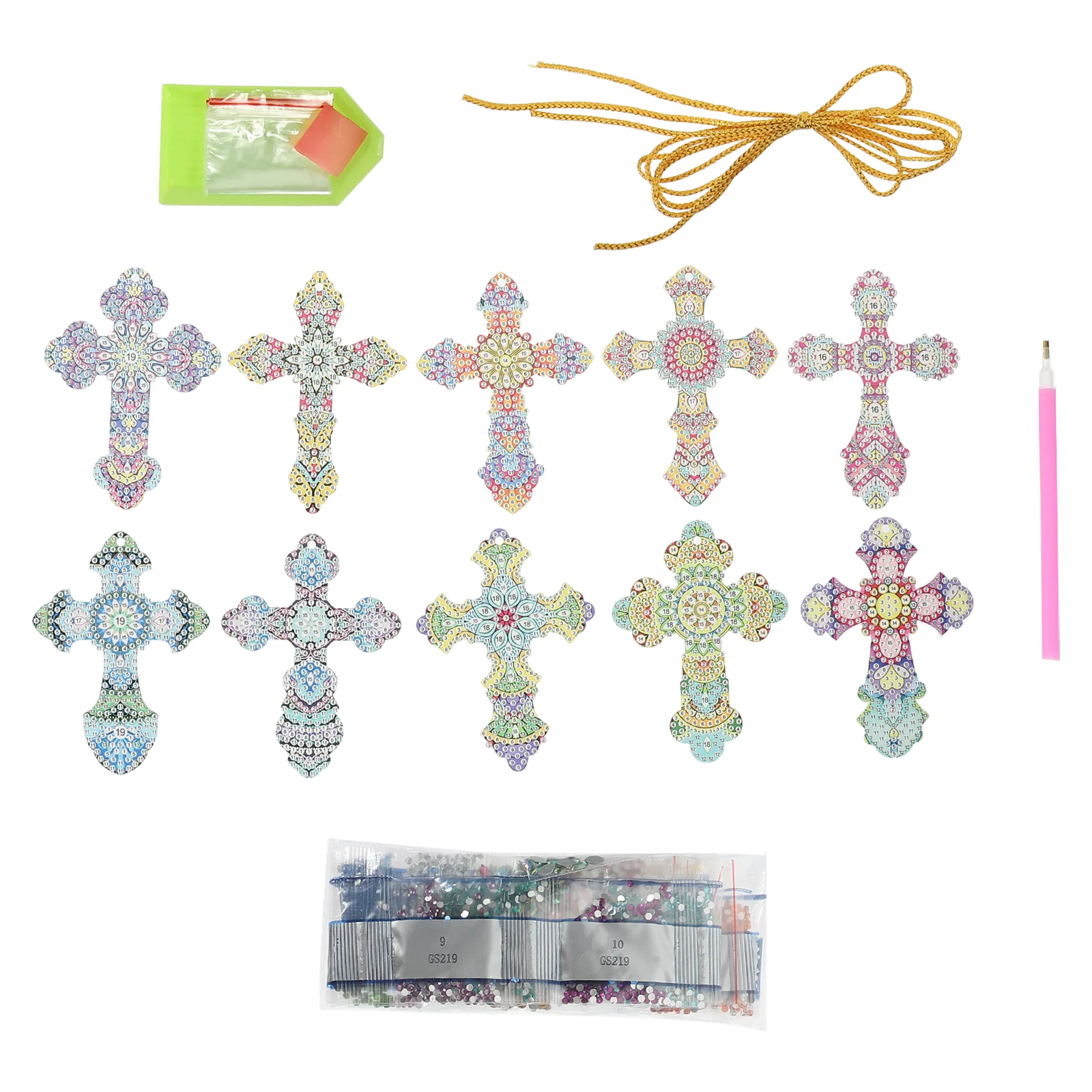 

1 Set Cross Diamond Painting Pendant Cross Shaped Hanging Diamond Picture