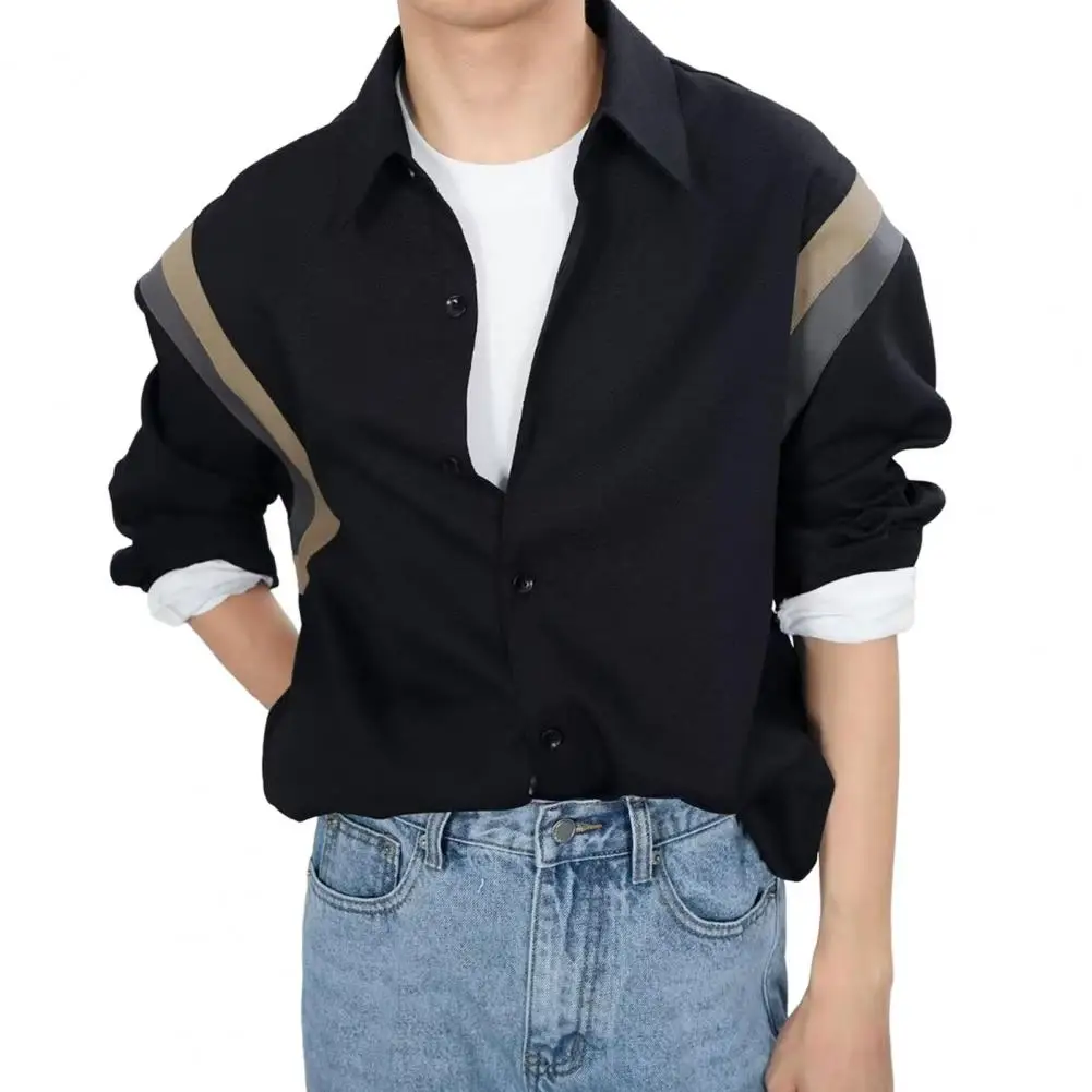 

Stylish Summer Shirt Color Matching Breathable Japanese Summer Shirt Casual Men Spring Shirt Men Clothing