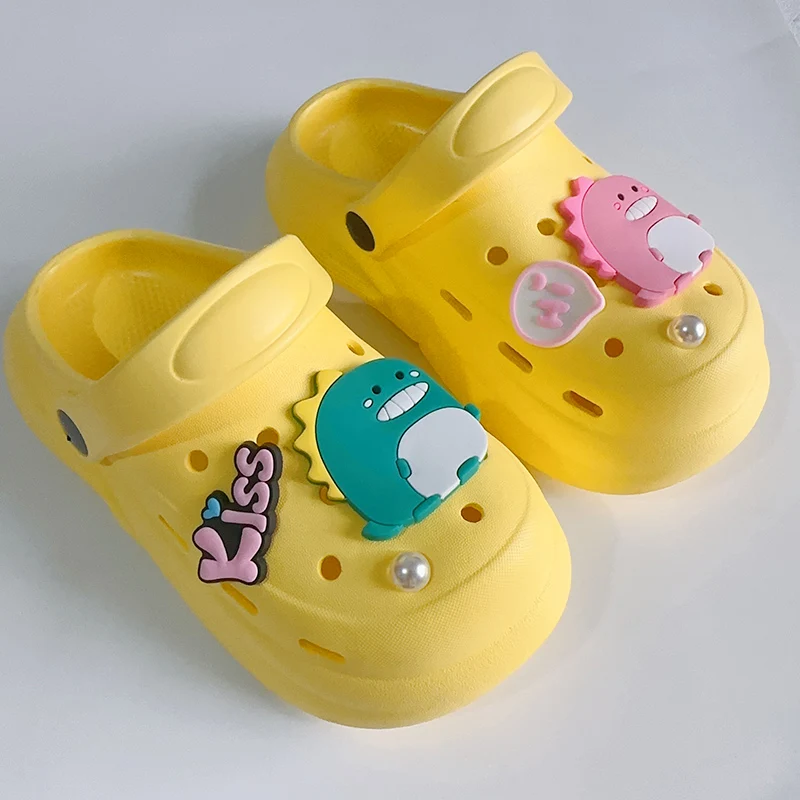 Cute Cartoon Blue Pink Dinosaur PVC Shoes Charms Packs For Shoe Accessories Decorations Funny Kiss Nice Letter Kids Jewelry Gift