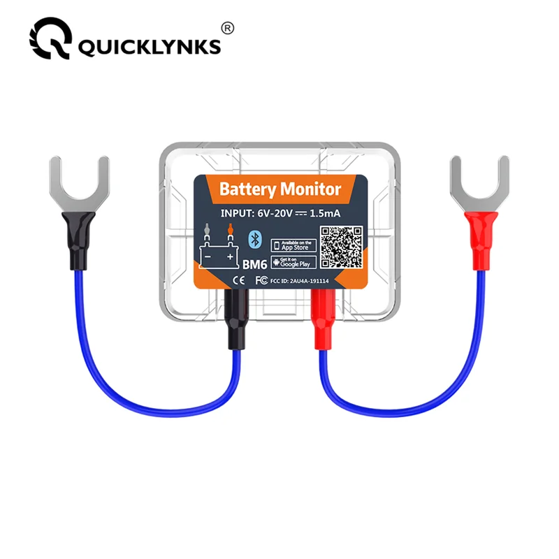 QUICKLYNKS беспроводное устройство для контроля аккумулятора BM6, Bluetooth 4,0, 12 В, приложение для контроля состояния автомобильных аккумуляторов, тестер аккумуляторов для Android и IOS, лидер продаж