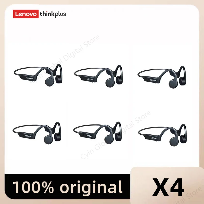 

Lenovo X4 Bone Conduction Bluetooth Headset Neckband Sport Headphones IPX5 Waterproof HIFI Earphones 3/6 Piece Wholesale Earbuds
