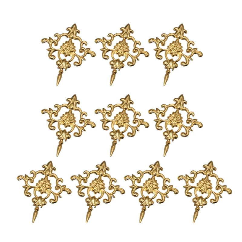 

L5YA 10Pcs Elegant Alloy Pendant Baroque Style Headwear Decorative Pendant for CROWN Jewelry Wedding Headwear Decor