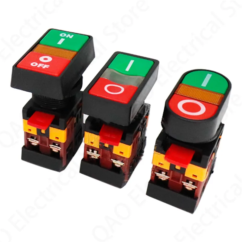 Кнопка включения/выключения 22 мм/25 мм/30 мм, задняя звезда, мгновенный переключатель с двойной головкой, задняя звезда, 12 В, 24 В, 220 В