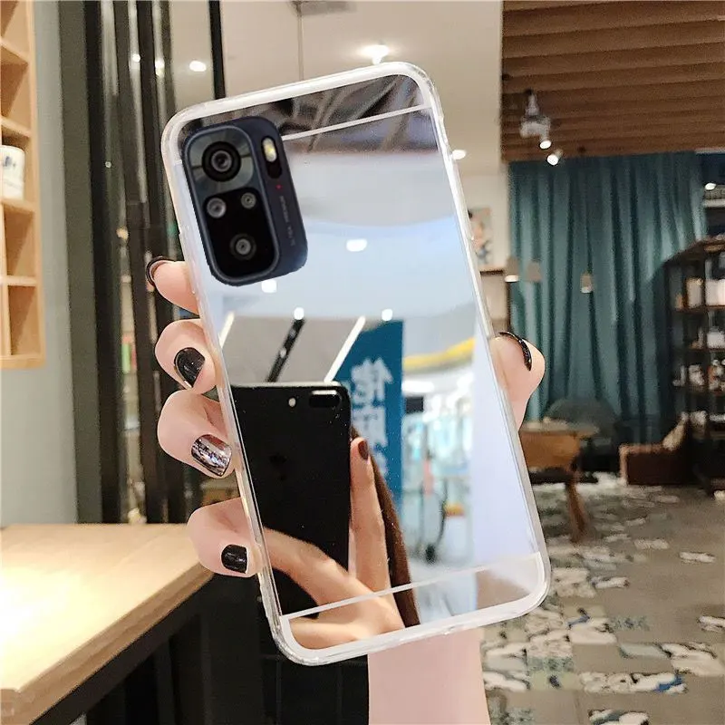 For Xiaomi POCO X3 NFC Case Makeup Mirror Bling Case For Redmi Note 11 11S 10  10S 9T 9S 9Pro 11Lite Soft Silicone Protect Cover