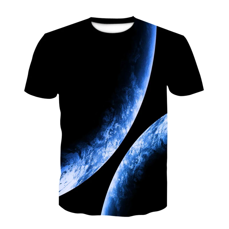 

2022 Men's T-shirt Men's Casual Top Universe Sci-Fi Planet Summer 3DT-Shirts Fashion O-neck Shirt Large Size Streetwear