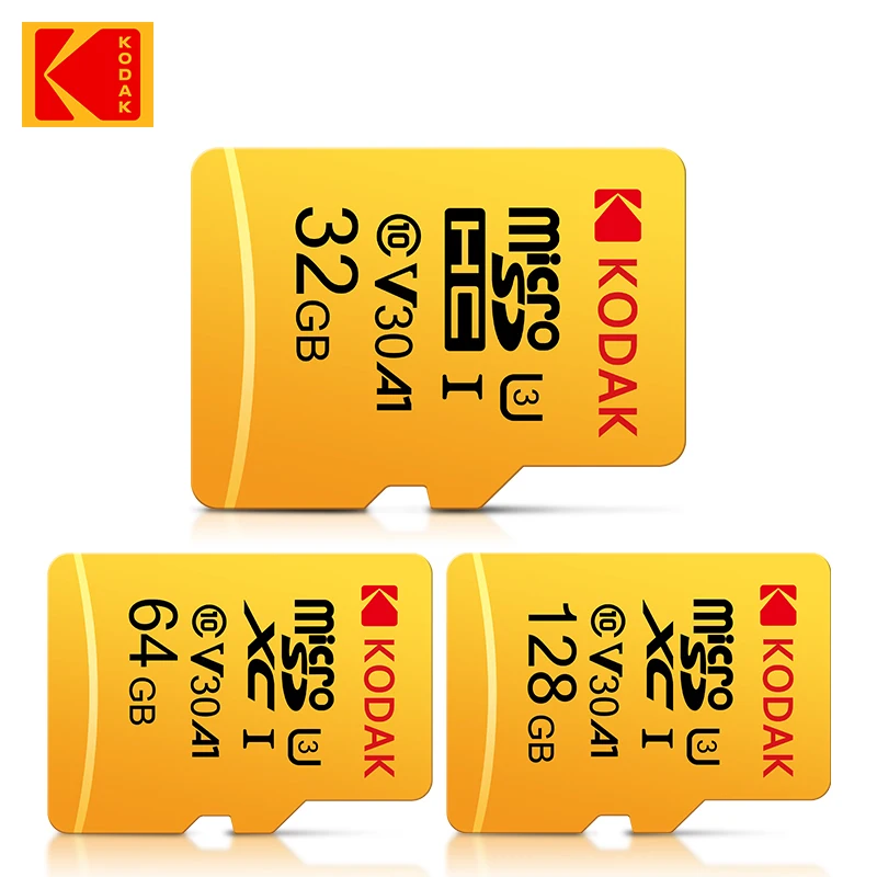 Карта памяти Kodak Micro SD 128GB 64GB 256GB 32GB высокой скорости памяти U3 A1 V30 класса 10 TF для адаптера, бесплатная доставка.