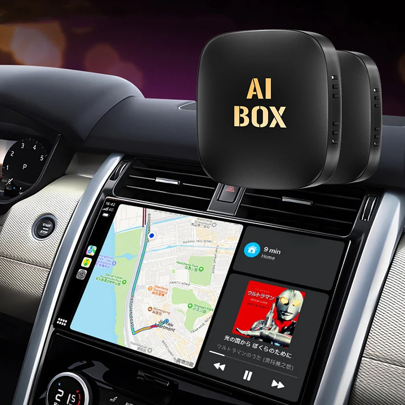 Фото Смарт-приставка Android 3-в-1 с ИИ, беспроводной CarPlay и Android Auto для YouTube, Netflix, VW, Toyota, Nissan, Hyundai, Ford, Kia, MG, 2 ГБ+32 ГБ №4