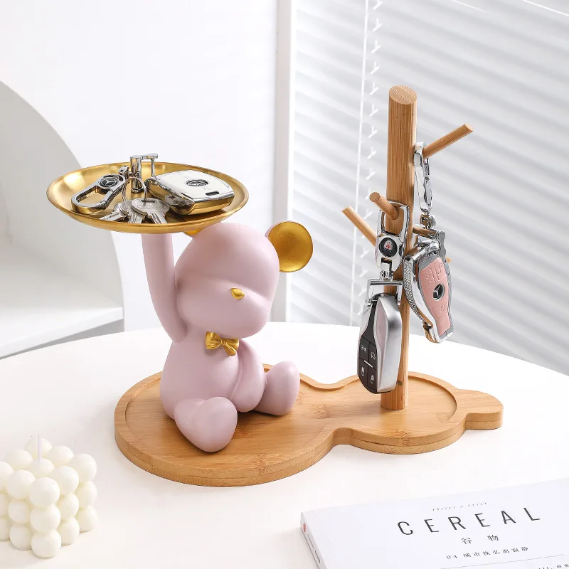 

Violent Bear Ornaments, Entryway Key Tray Storage Box, Creative Tabletop, Light Luxury Ornaments, Living Room Home Decorations