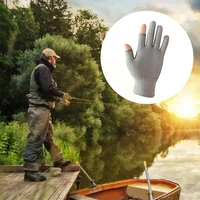 one pair anti slip fishing gloves spring summer ice sunscreen cool fingers sport antiskid breathable cycling openhalf glov y4k6