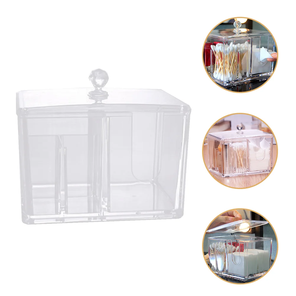 

Cosmetic Storage Organizer Box Cotton Pad Holder Containers for Bedroom Bathroom