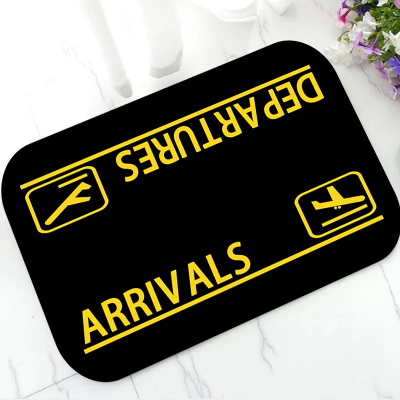 

Cool Airplane Arrivals Departures Front Door Mat Floor Rug Carpets for Bathroom Kitchen Non Slip Hallway Entry Welcome Doormat