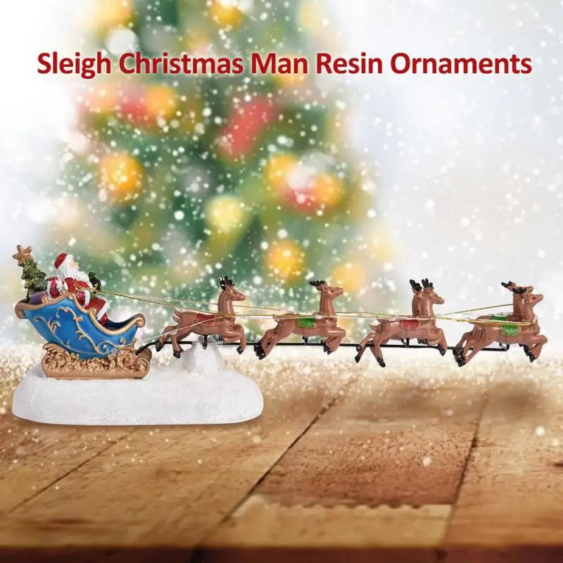 

Christmas Decoration Santa's Sleigh And Reindeer Luminous Ornaments Reindeer Car With Musical LED Light Christmas Gift