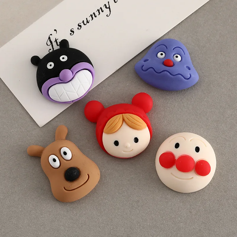 

29-24MM Kawaii Cartoon Bread Man Resins Flatback Cabochons DIY Scrapbook Hair Bows Center Accessories