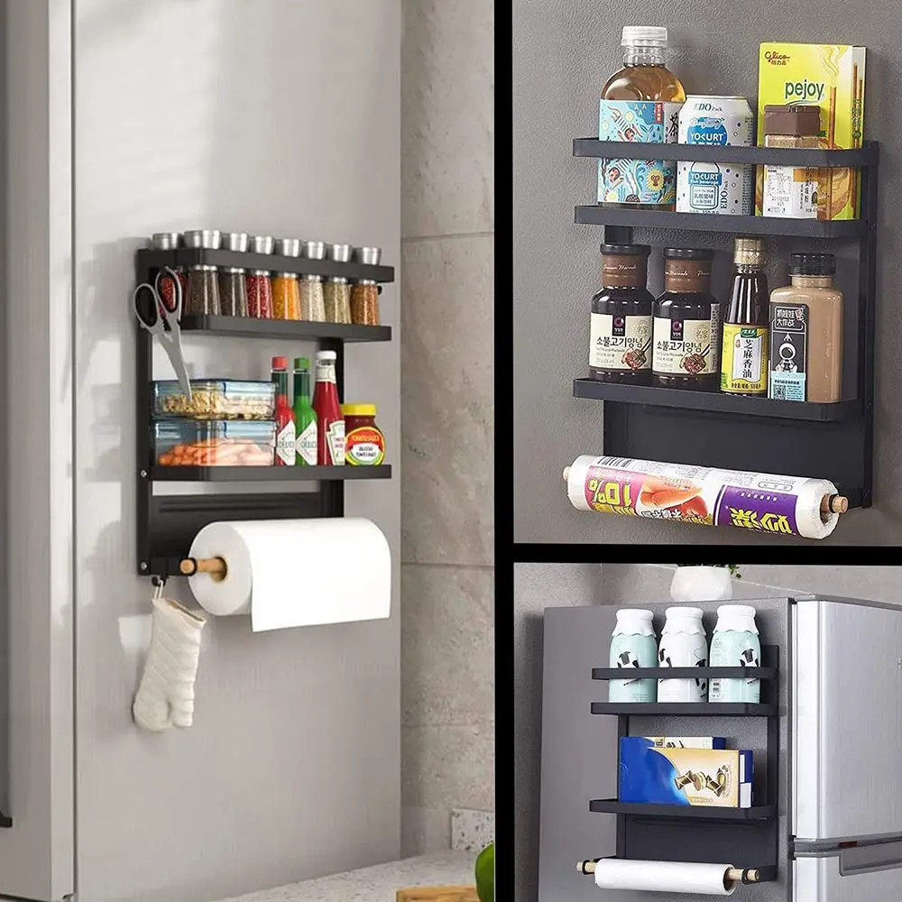 

Hang Shelf Magnetic Spice Rack Fridge Magnetic Organizer Fridge Shelf Refrigerator Storage Rack Sidewall Hanging Holder